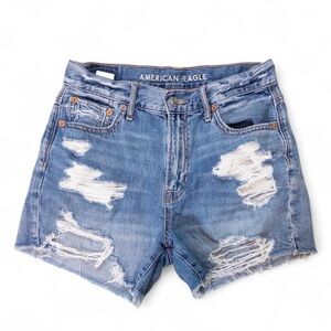 American Eagle Outfitters Distressed Blue Denim Shorts